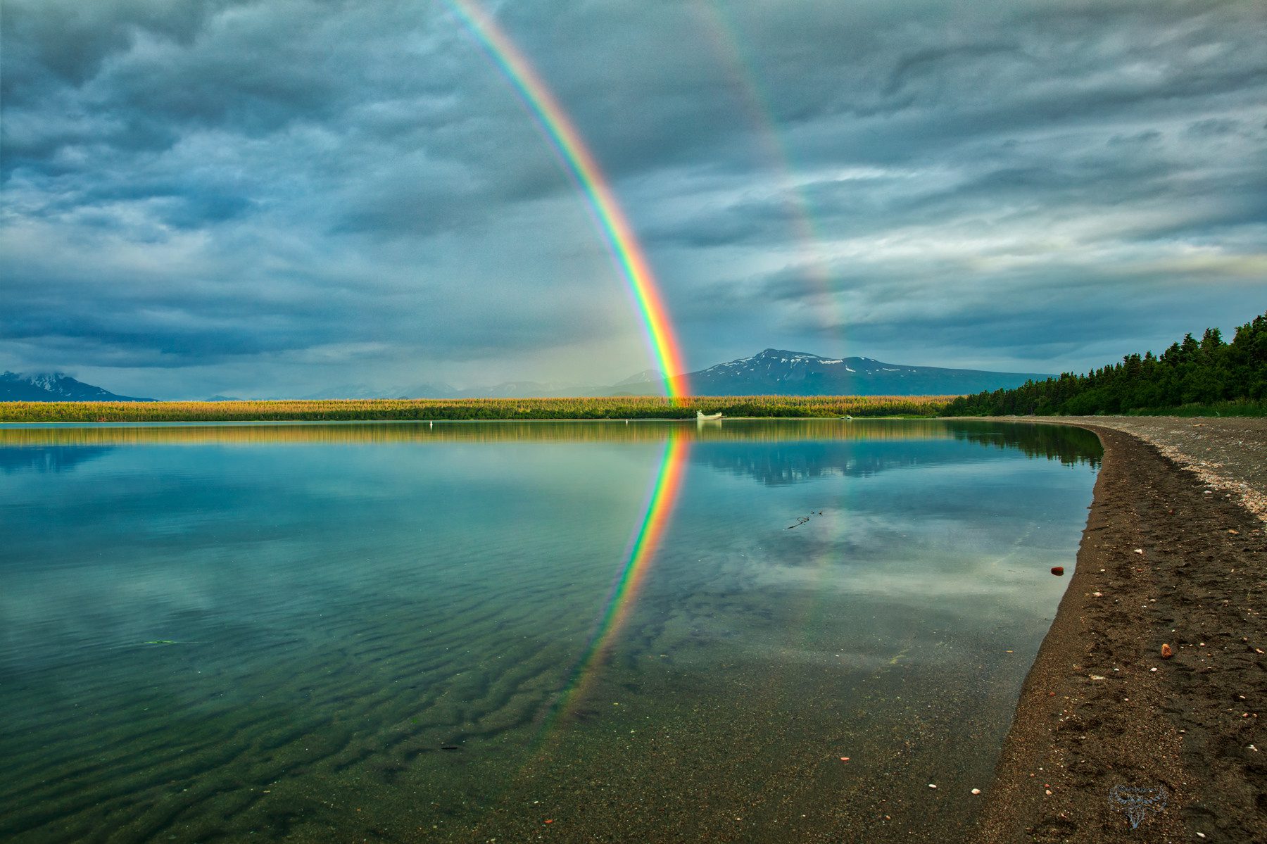 Katmai Double Rainbow Reflections