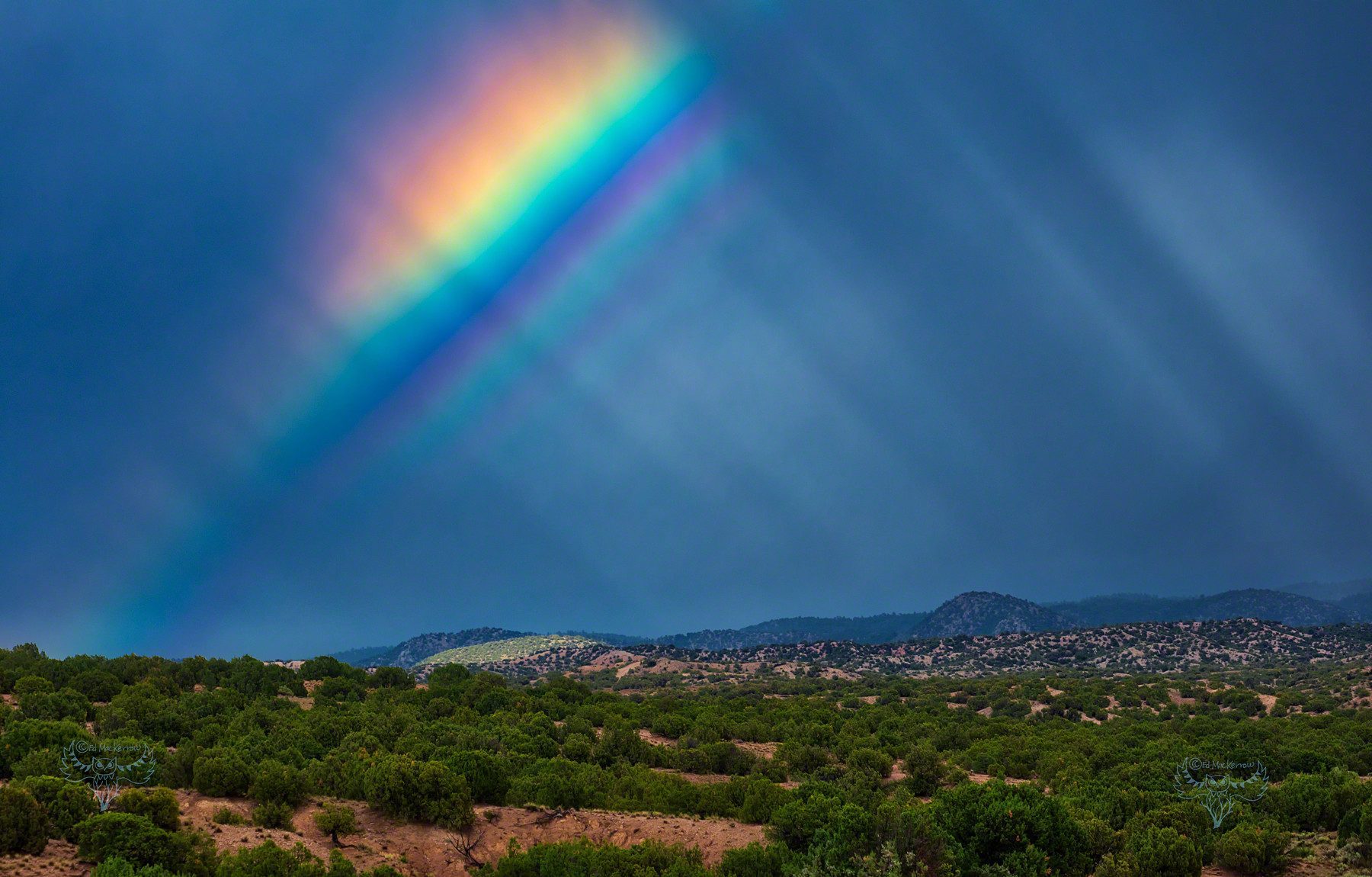 Supernumerary Rainbow over the Sangre de Cristo Mountains, New Mexico.