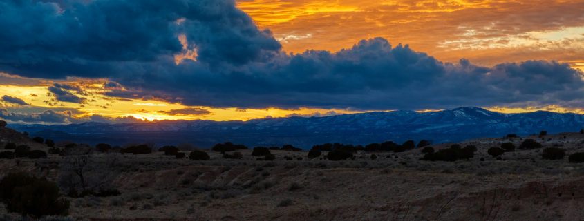 Sunset clouds over the Jemez Mountains in New Mexico